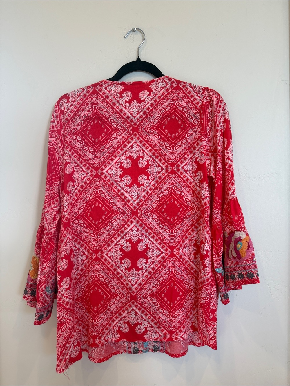 Savanna Jane Pink Multicolor Embroidered Blouse Size Medium - Picture 4 of 4
